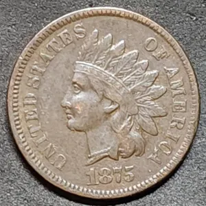 1875 Indian Head Cent, High Grade Coin