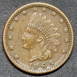 1863 Indian Head Patriotic Civil War Token