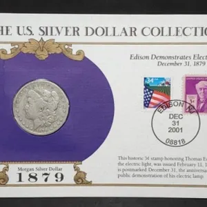 1879 Morgan Silver Dollar w/ Collector Card