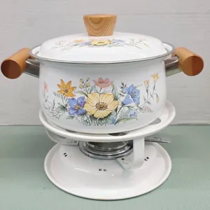 Retro Enamel Fondue/Warming Pot