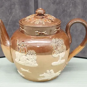 Early Doulton Lambeth Glazed Stoneware Teapot