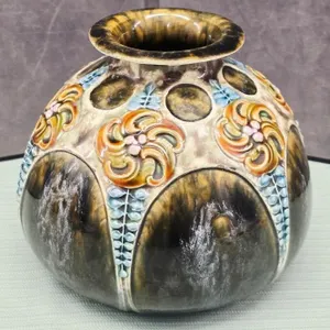 Early Glazed Pottery Bulbous Vase