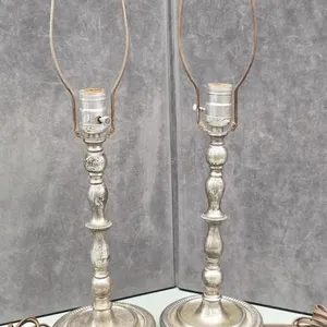 Silverplate Candlestick Lamps