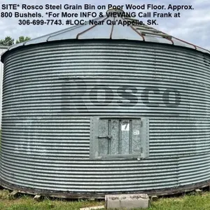 *OFF SITE* Rosco Steel Grain Bin on Poor Wood