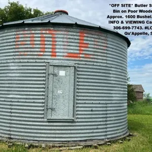 *OFF SITE* Butler Steel Grain Bin on Poor Wooden