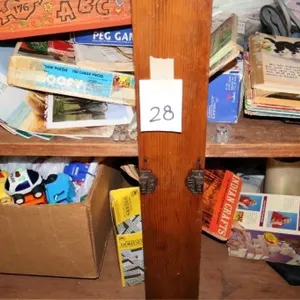 Assorted vintage kids games, toys, & books