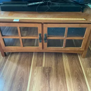 Wood Cabinet with Glass Doors