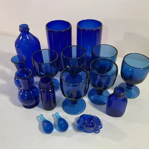 Cobalt Blue Glass Goblets, Bottles & Decorative Collection