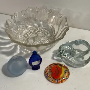 Assorted Art Glass, Crystal & Vanity Collectibles