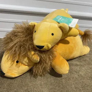 **Appears New** Lion and Baby Weighted Plush Kids' Throw Pillow Yellow - Pillowfort™