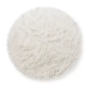 **APPEARS NEW** Pillowfort 3' Faux Fur Round Kids' Rug - White