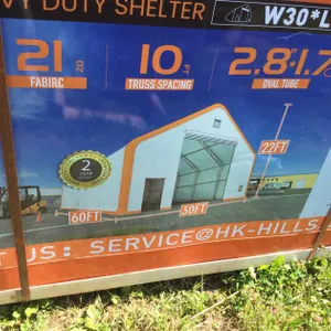 Unused 30'W x 60'L Double Truss Hoop Building Shelter