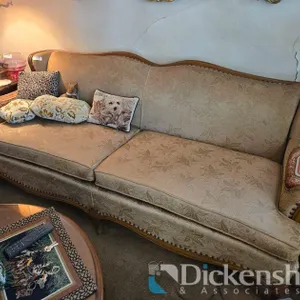 FLORAL DETAILED TAN SOFA