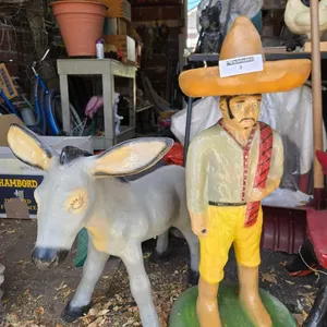 MAN AND DONKEY GARDEN ART