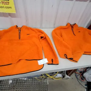 Kodiak Orange Sherpa Fleece Quarter-Zip Pullover, Orange T-Shirts, and Toque