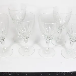 6 CRYSTAL D'ARQUES DURAND FLAMENCO WATER GOBLETS