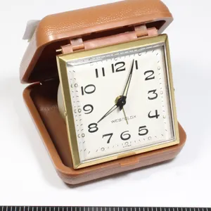VINTAGE WESTCLOX TRAVEL ALARM CLOCK IN A FOLDING