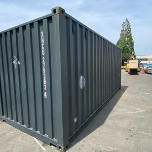 GREY 20' 67,200 LB MAX CAPACITY INDUSTRIAL TRANSPORT CONTAINER WITH DUAL SWING REAR DOORS
