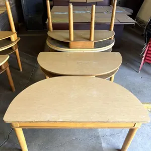 (4) Half-Moon Short School Desk Tables 41.5” x