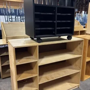 Wood Shelf and Cart 
- shelf is 38” x 15” x