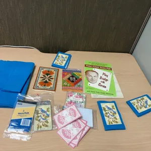 Bridge and Card Game Set Featuring Blue Jay Tallies, Play Bridge with Goren Pad, and Decorative Card