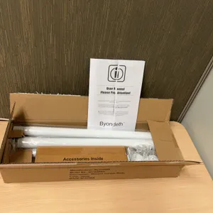 Byondeth Model WCR88Wh White Adjustable Window Curtain Rods Set With Accessories, New In Box