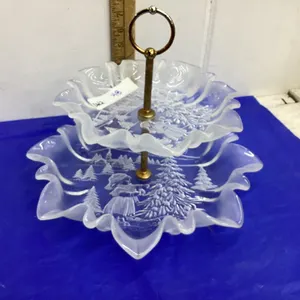2 TIER CHRISTMAS SERVING TRAY