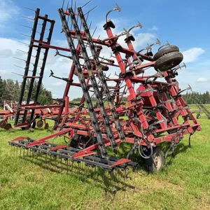 34 ft CIH 4800 Vibrashank Cultivator w/ Rear Tine Harrows & Valmar 2055 Granular Applicator