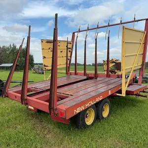New Holland 1037 Stack Liner Square Bale Wagon w/ Bale Picker, Stacker