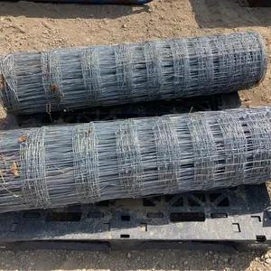 (2) New Rolls of 12.5-14.5 gauge page wire, 4 ft tall, 6 " spacing, 330' long.