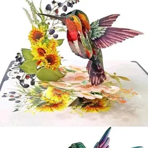 3 New CutPopUp 3D Pop-Up Greeting Cards, Blank Inside, With Envelopes: Butterflies & Hummingbirds, 5.5" × 7.85" (Designs May Vary)