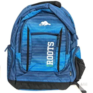 New ROOTS 15.6" Laptop Computer Backpack (5910) Blue Print, 18" Long, Spacious, Padded Straps
