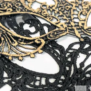 New 3-Pack O/S Adult Masquerade Masks, Gold Black