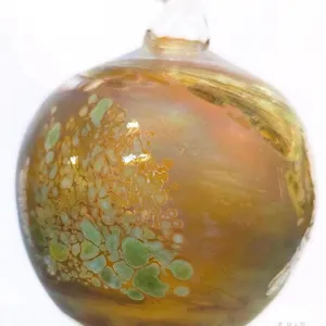 Handblown Art Glass Gazing Ball / Witch Ball / Friendship Ball Ornament, 4.75" No Chips or Cracks