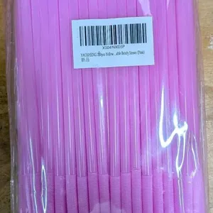 NEW  200 Pink Disposable Bendy Straws, 8.26" x 0.2", Food-Grade Polypropylene