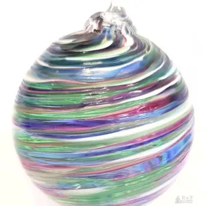 Handblown Art Glass Gazing Ball / Witch Ball / Friendship Ball Ornament, 4.5" No Chips or Cracks
