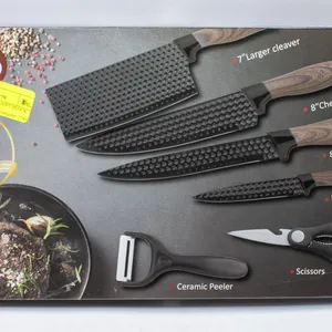 NEW 6PC KITCHEN KNIFE BLOCK SET HIGH CARBON