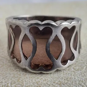 Sterling Silver R & G 925 Wide Band Ring