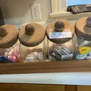 Canister Set with Wood Holder