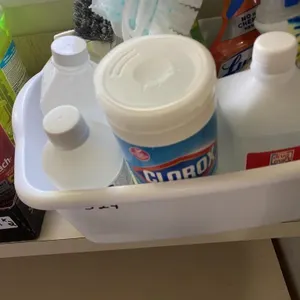 2 Boxes Misc Cleaning Supplies, Lights