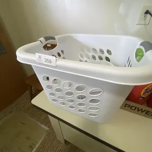 Laundry Basket with Plastic Storage Containers