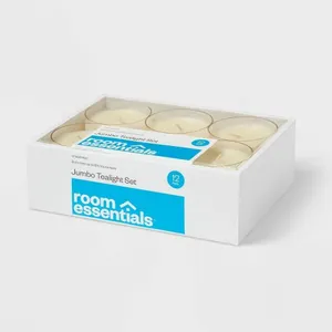 Room Essentials 12pk Jumbo Unscented TL Candles