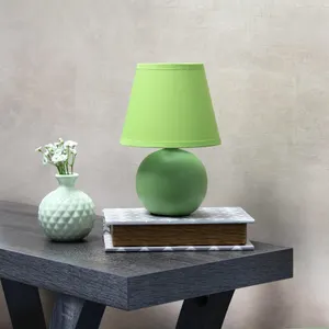 Simple Designs Mini Ceramic Table Lamp Green 8.66