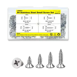 LERNOU 4 Wood Screws Assortment 600Pcs