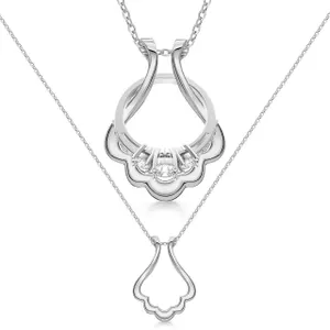 Emily C Scallop Ring Holder Pendant Necklace