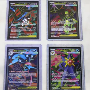4 Pokémon Mega EX Cards in Sleeves