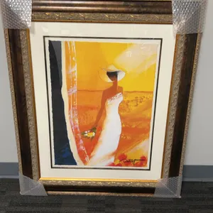 Emile Bellet Lady in White Dress' Limited Edition  70/450 With Gilt Frame, 38x32 Inches Framed