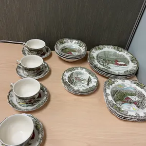 Johnson Bros The Friendly Village English Ironstone Dinnerware Set, 24 Pieces, service for 4 Made in