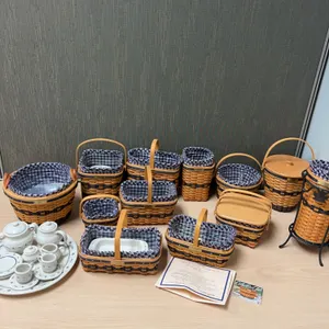 Longaberger J.W. Collection Miniature Basket Set with Collector’s Club Tea Set and Certificates, 199
