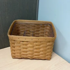 Longaberger Handmade Basket With Plastic Liner and Divider, Rectangular, Dresden OH, 2021